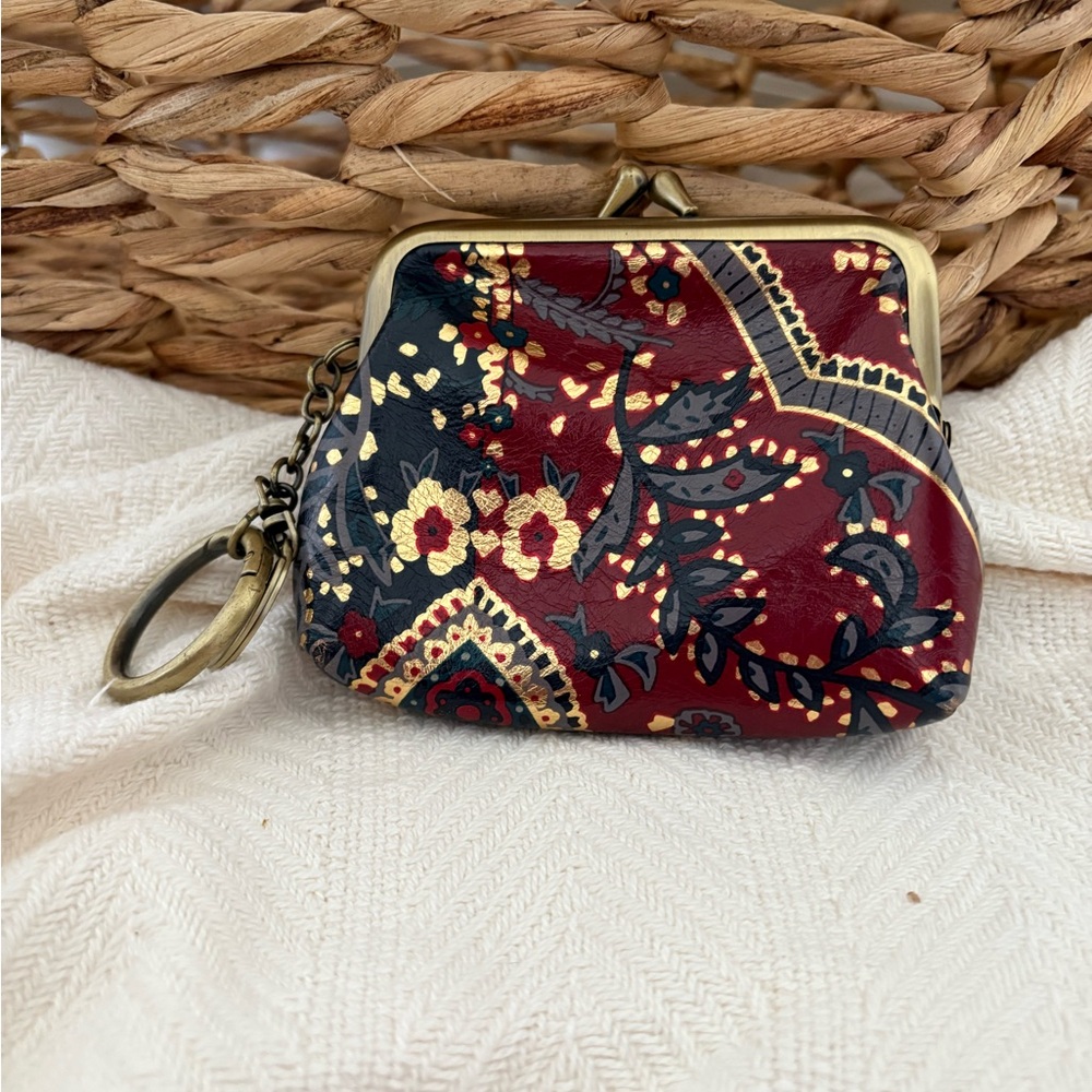 Patricia NashFloral Patterned Coin Purse with Keychain